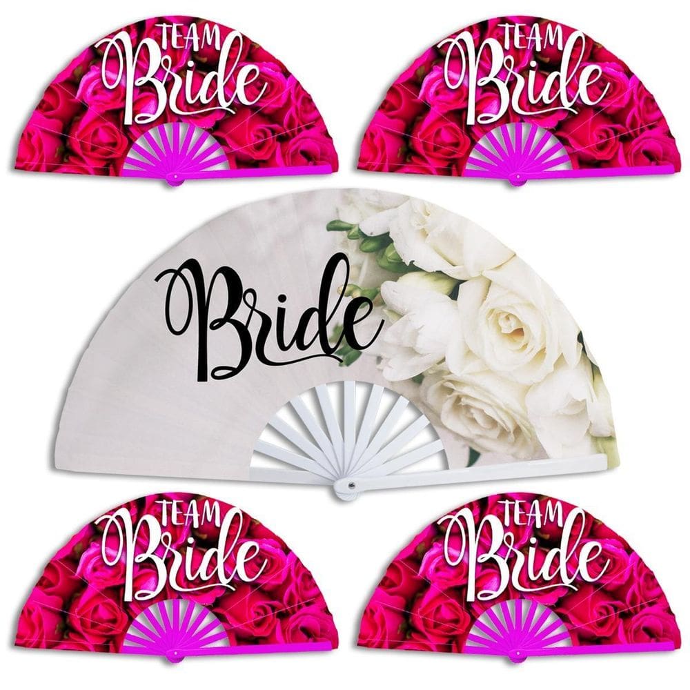 Kit 5 Leques 1 Bride 9 Team Bride Despedida De Solteira