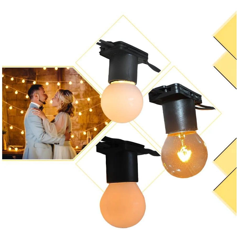 Varal De Luz Cordão Il Incandescente 15W Leitosa 220V Preto