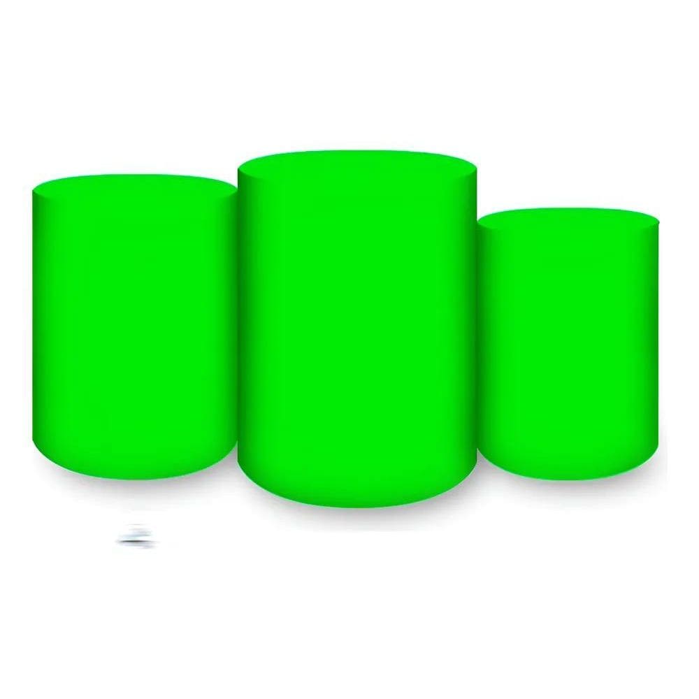 Trio Capas De Cilindro Sublimado Liso Verde-Claro