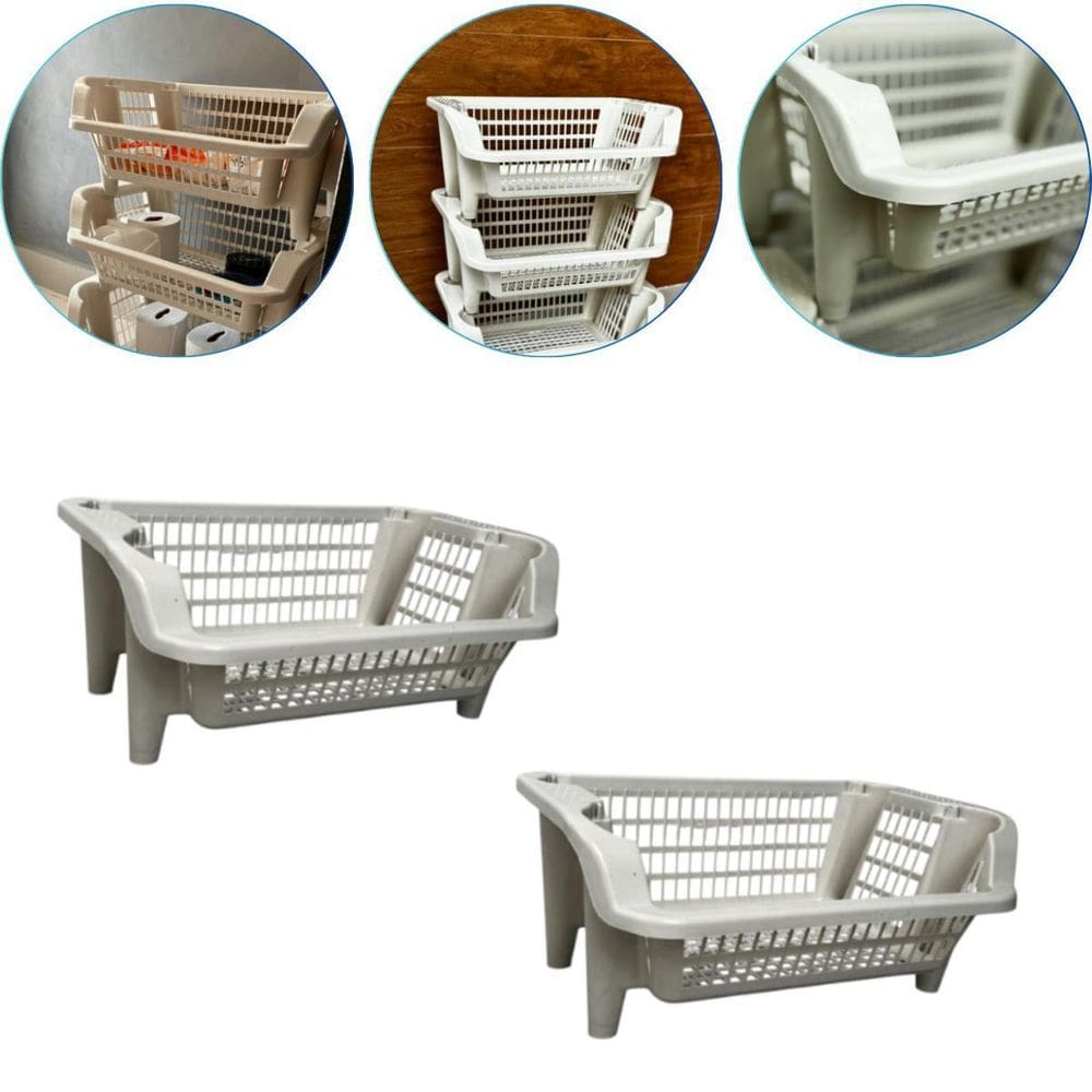 Kit 2 Cesto Expositor Organizador Empilhável 16 Lts Branco