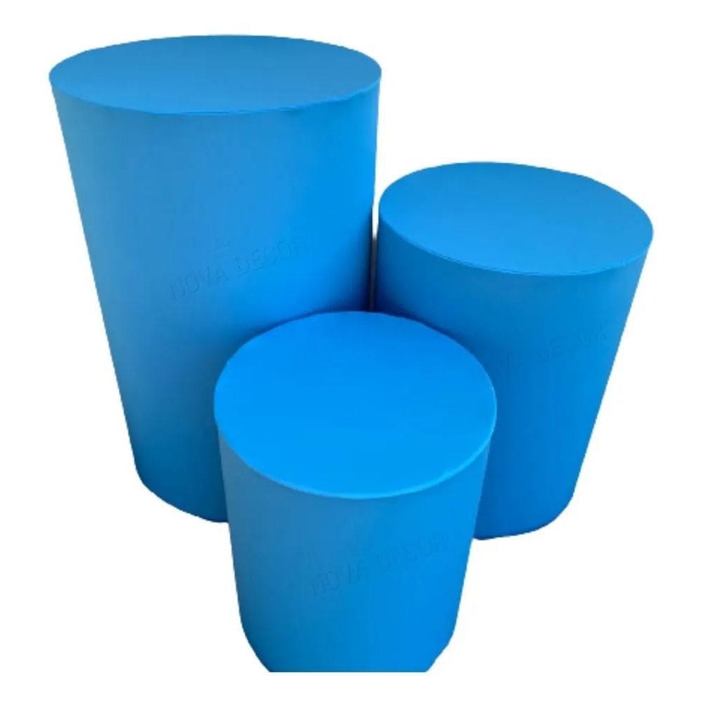 Trio De Capas Para Mesa Cilindros V Trio Azul Turquesa