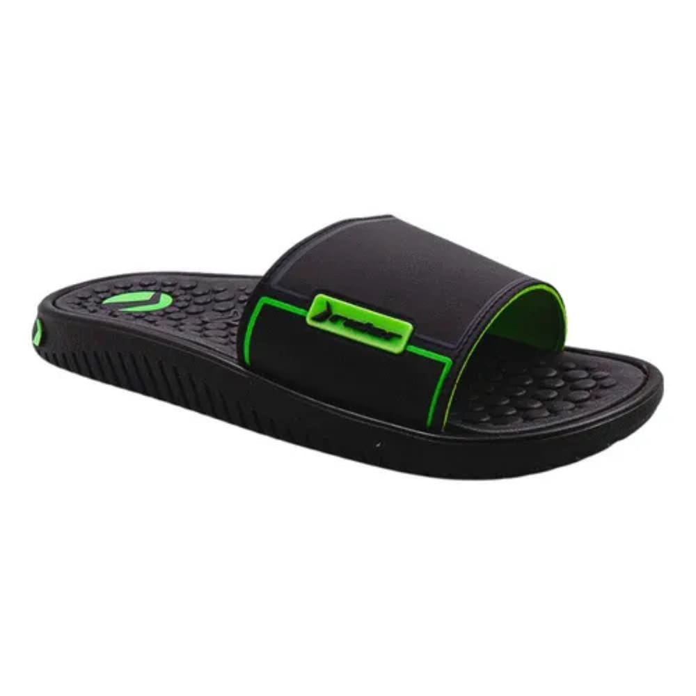 Chinelo Rider Infantil Pump Slide Preto Verde Cinza 11784