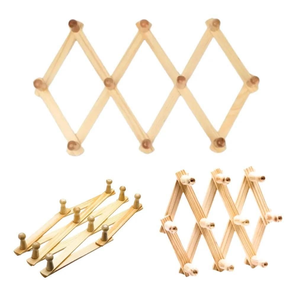 3X Kit 3 Cabideiro De Parede Organizador Parede Roupa Chapeu