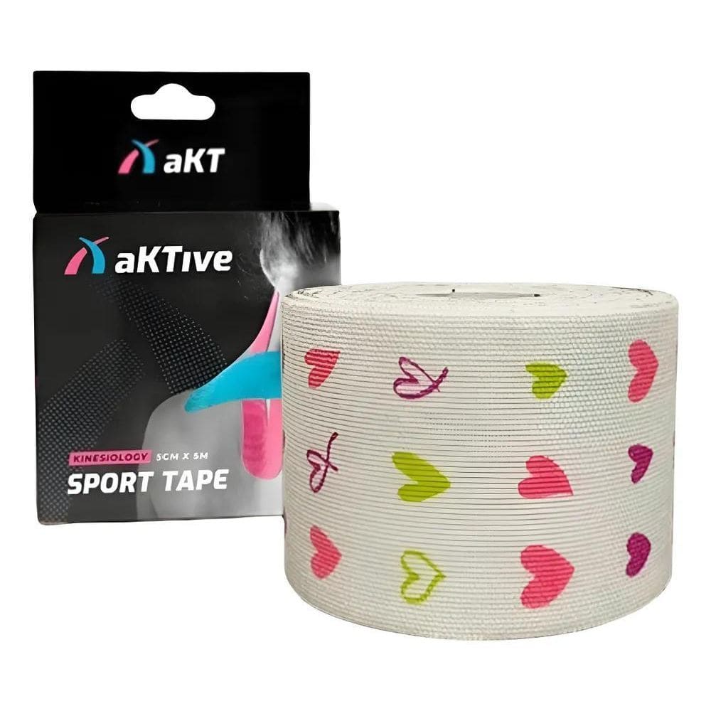 Bandagem Elástica Adesiva Kinésio Tape Ori Branco Coração