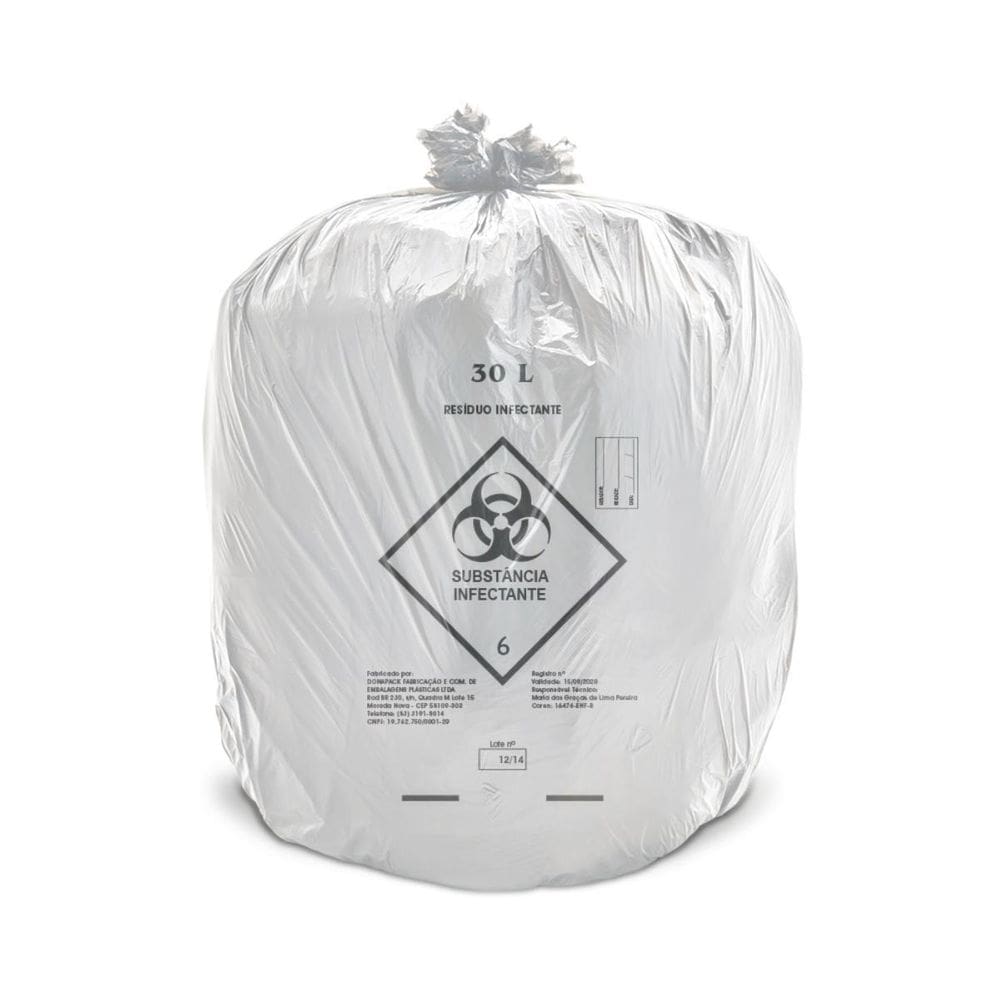 Saco Lixo Hospitalar Infectante 30Lts Fd C/100Un - 59X62Cm