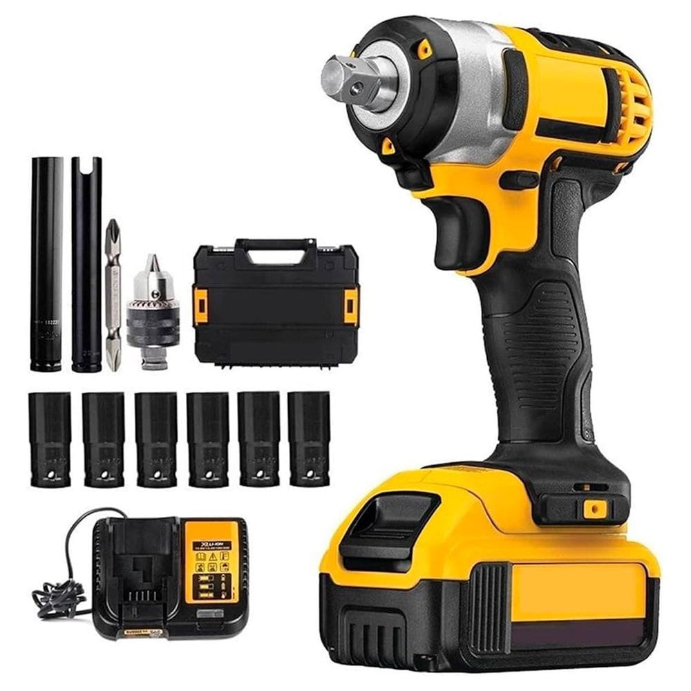 Kit Chave Impacto E Furadeira Portátil Recarregável Reformas