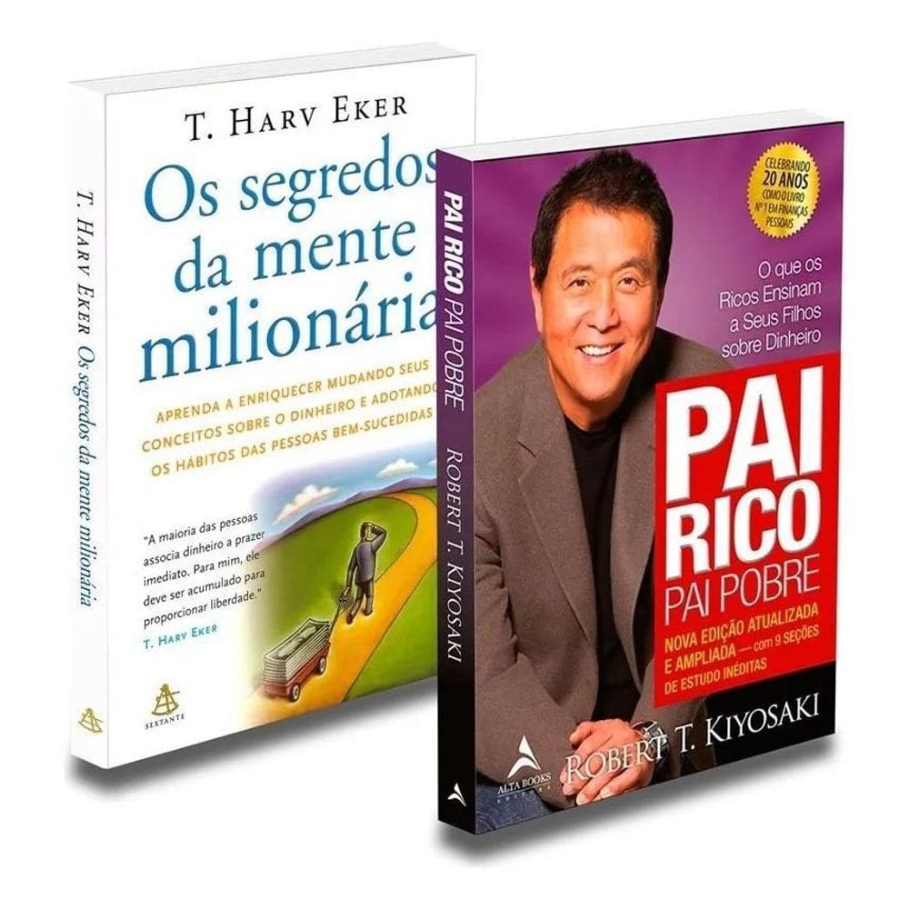 Kit Livro Pai Rico Pai Pobre E Segredos Mente Milionária, De