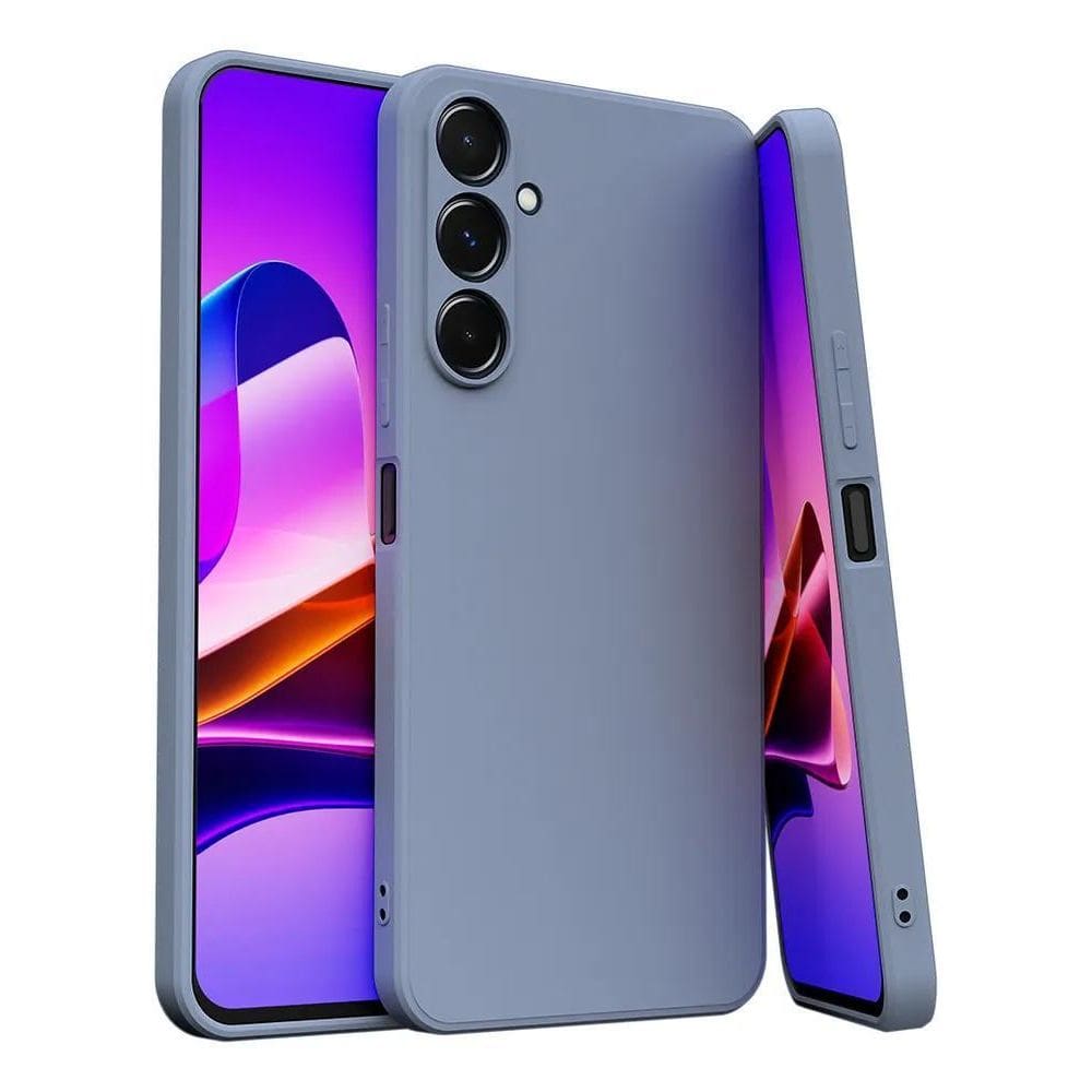 Capa Capinha Para Galaxy S23 Silicone Aveludado Cinza/Lavan