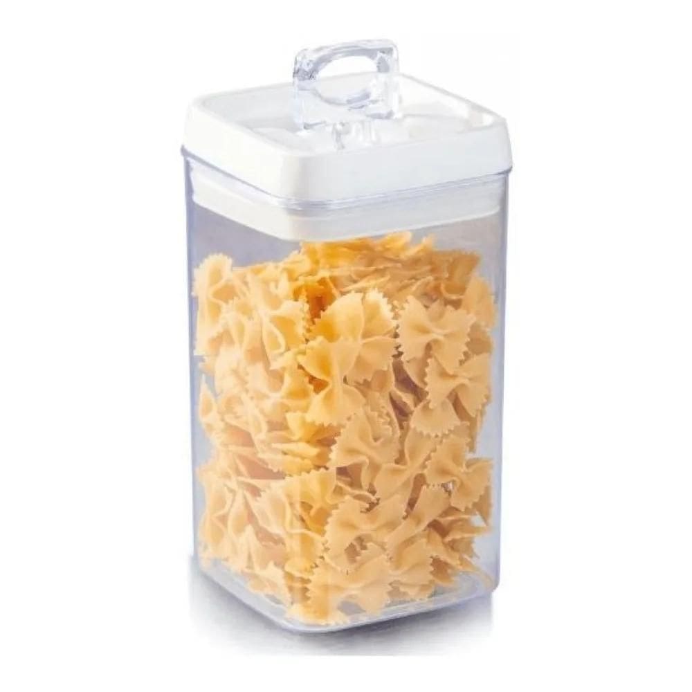 Pote Hermético Quadrado Acrílico Grande 2,3 Lts Bem Vedado C