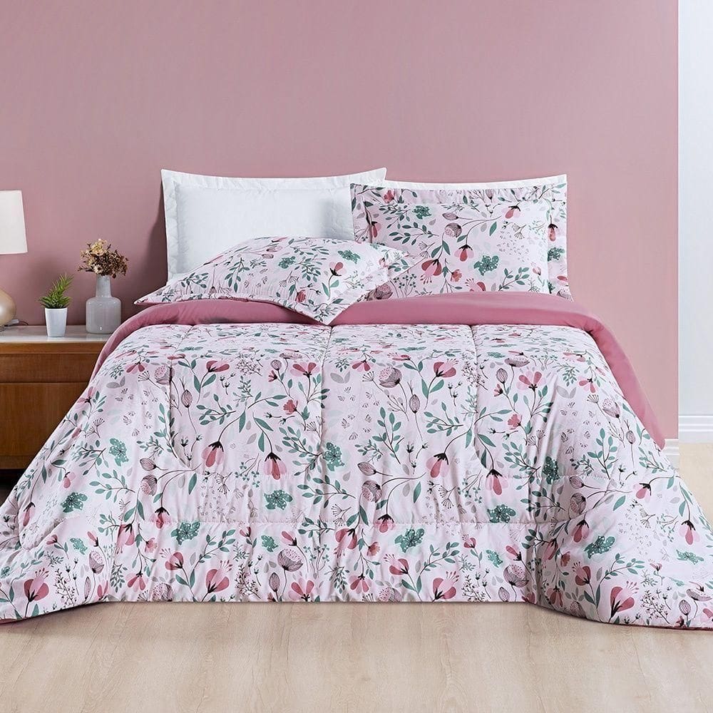 Kit Edredom Avere 200 Fios King 03 Peças 100% Poliéster - Bothanica