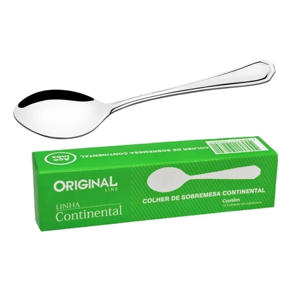 10X Cj De Colheres Sobremesa Inox Talheres Continental - 12
