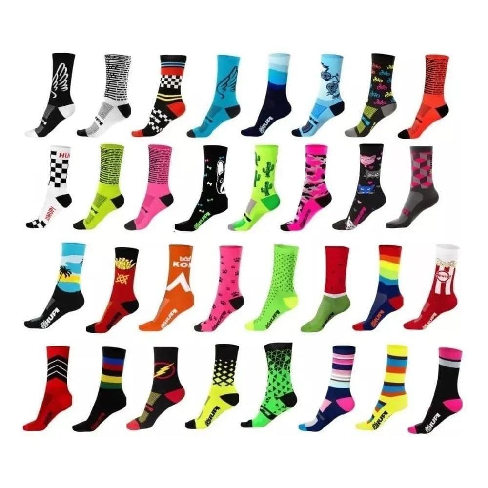 Meia De Ciclismo Corrida Hupi Cano Méd Colorful Heart 34 - 3