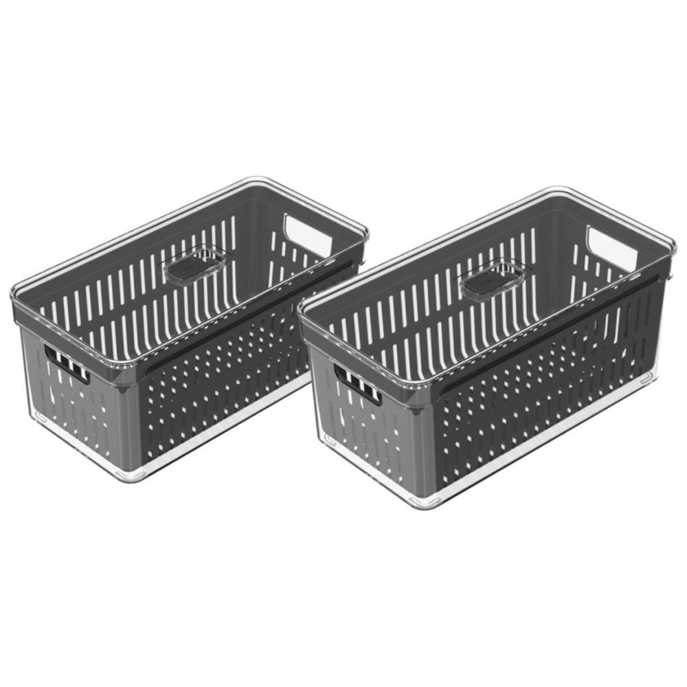 Kit 2Pc Organizador De Geladeira Com Cesto Clear Fresh Ou