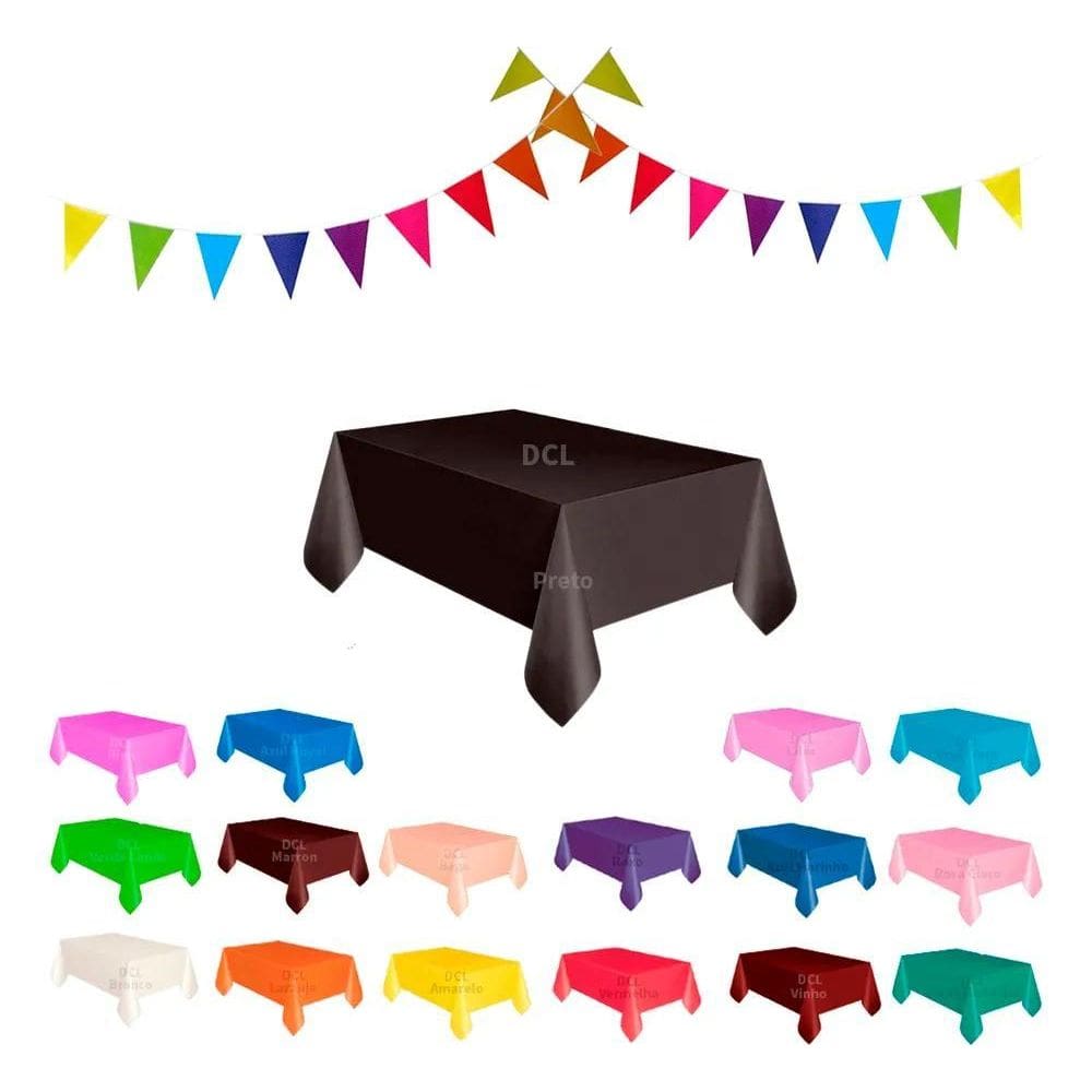 Toalha De Tnt Para Festa - Anivers Preto Toalha Tnt Azul Cla