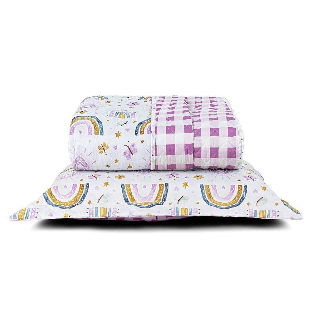 Cobre Leito Tutti Kids 200 Fios Solteiro 02 Peças 100% Poliéster - Rainbow