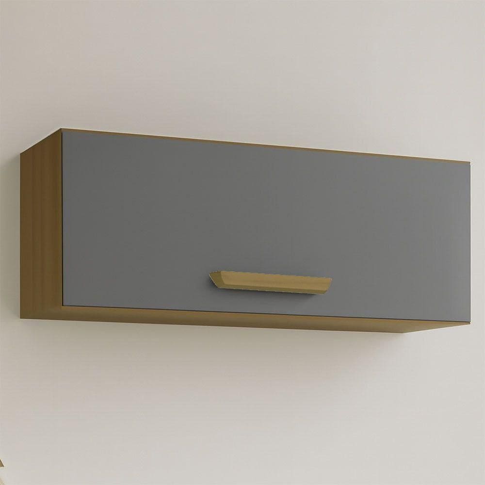 Nicho Aéreo Cozinha Athenas 1 Porta Espaçoso Mobilihouse Cinamomo/cinza Acetinado