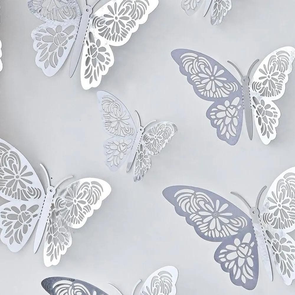 24 Borboletas 3D Decorativa Adesiva Enfeite Parede Decor Pra