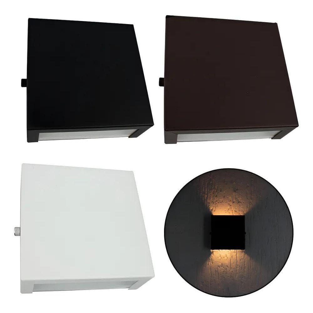 Arandela Slim 2 Focos Alumínio Externa + Led Incluso Cor Bra