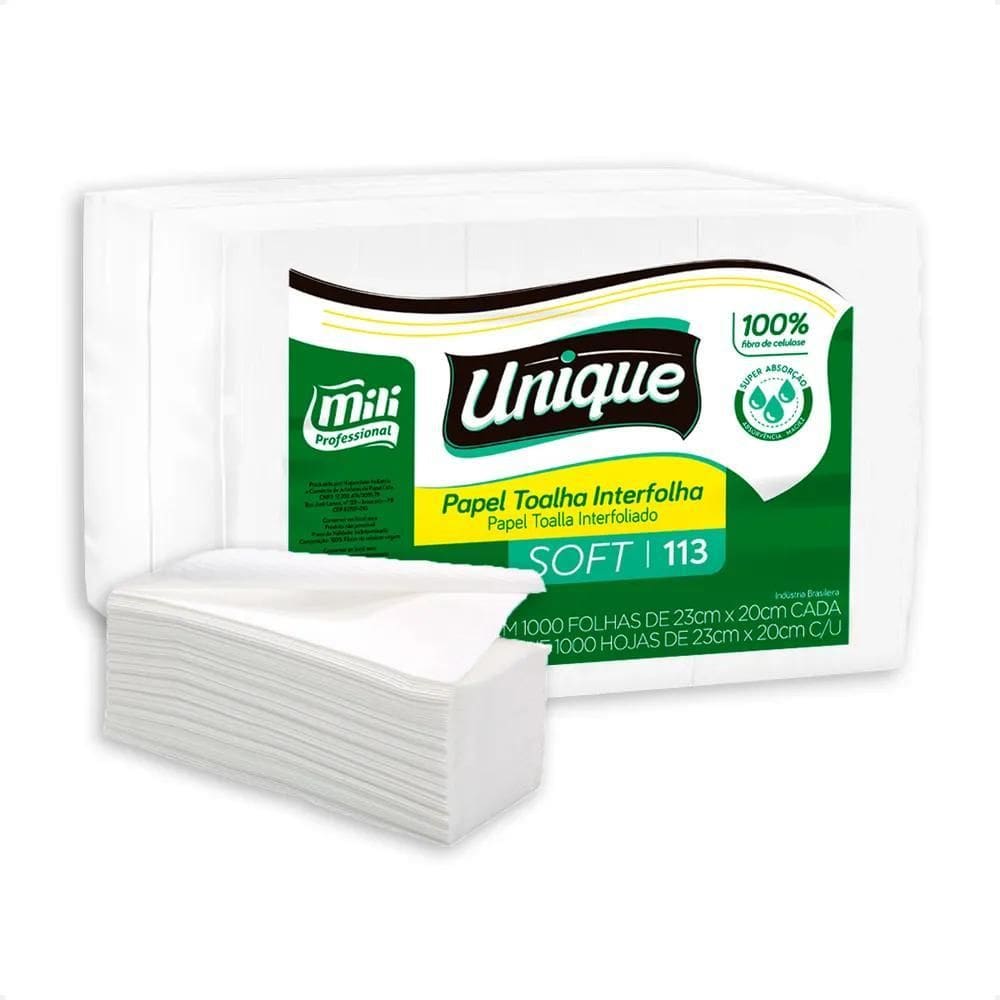 2X Papel Interfolha Mili Soft 20 X 23 Cm Duas Dobras 1000 Fo