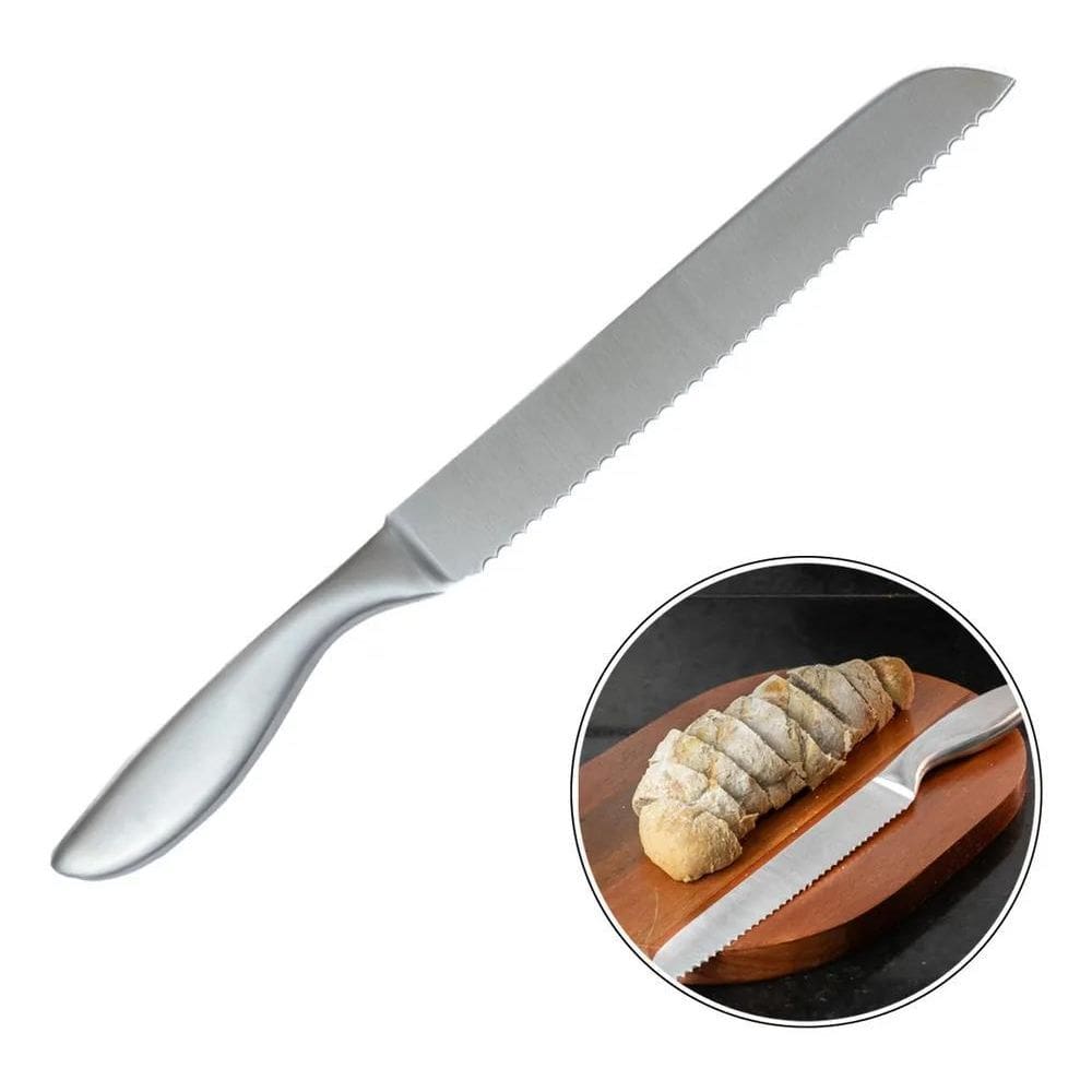10X Faca Para Pão Aço Inox Mimo Style 6924