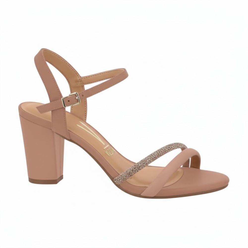 Sandalia Feminina Vizzano Salto Médio Strass 6262.1009