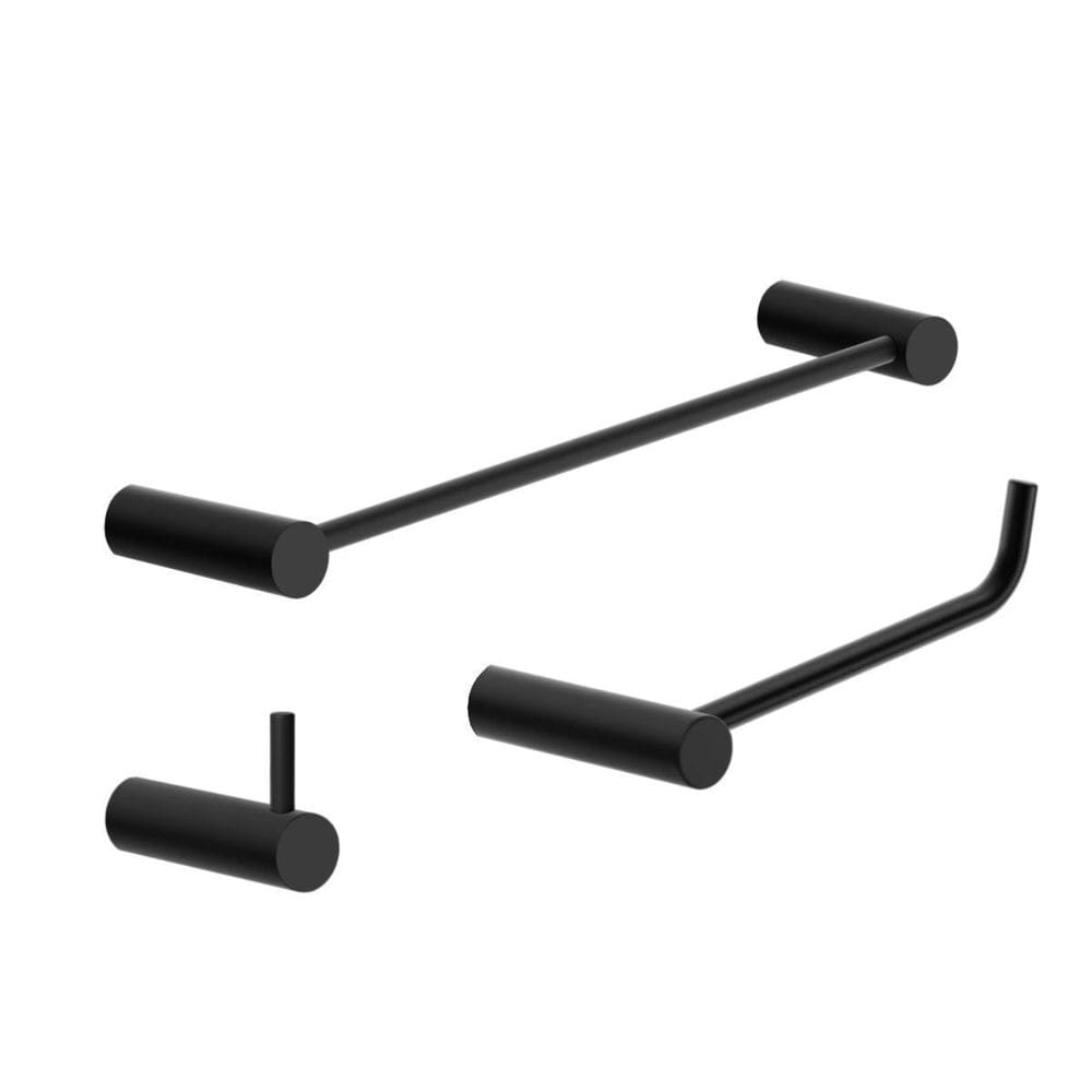 Kit Acessórios Banheiro 3 Peças Preto Fosco Orion 2030Or