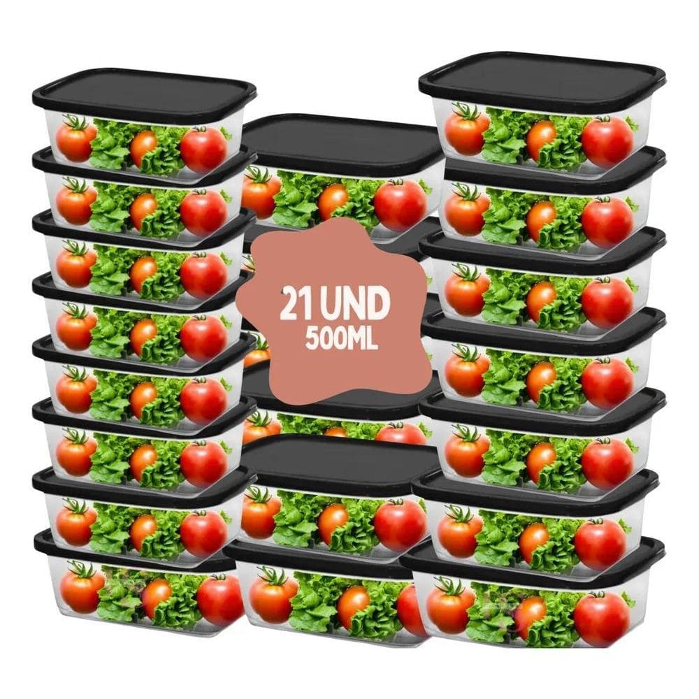 3X Kit 21 Potes Transparente Freezer Microondas Alta Qualida