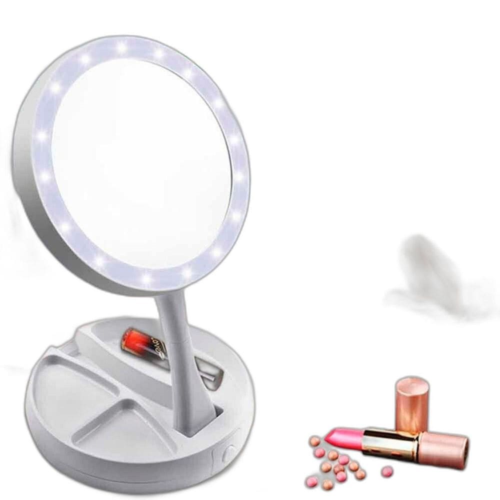 Espelho Iluminado Led Dupla Face De Bolsa Perfeito Para Você