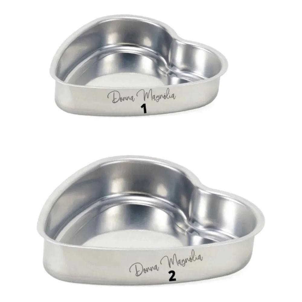 Jogo 2 Forma Assadeira Doce Bolo Coração 1-2 Alumínio E67