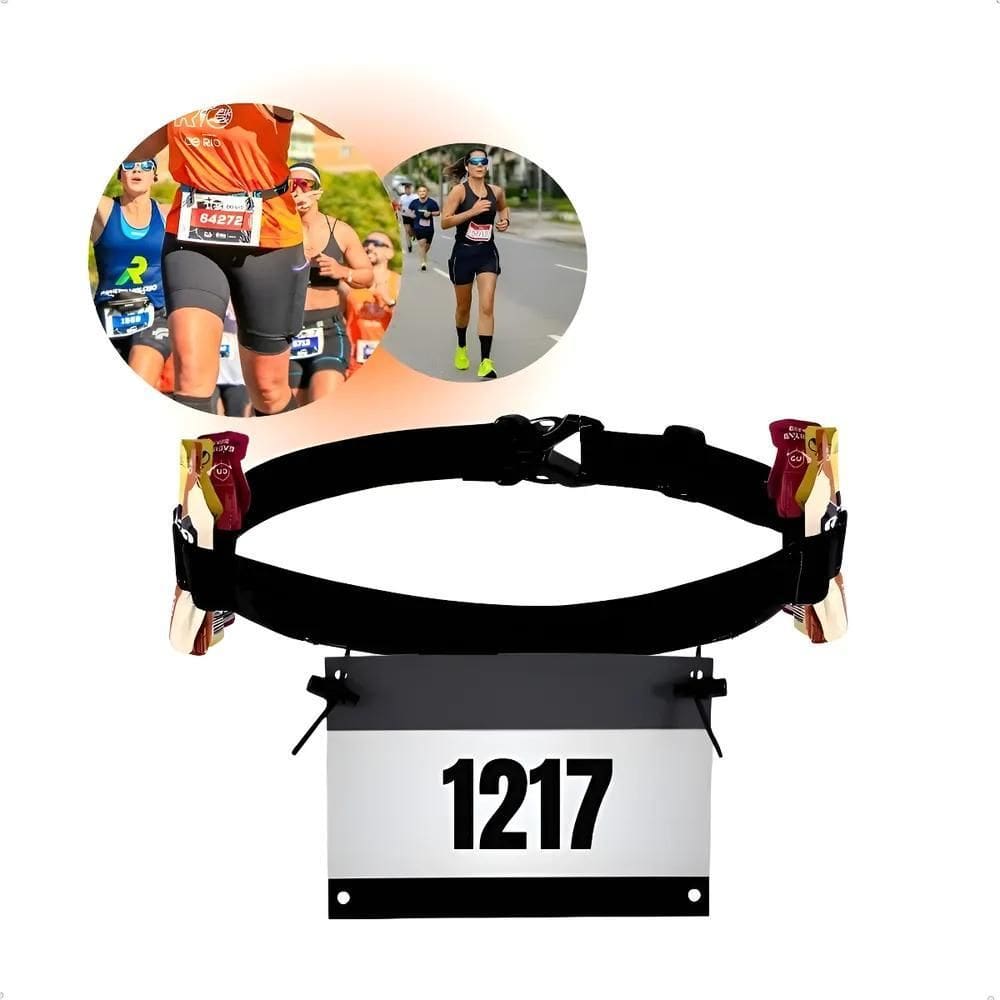 Cinto Porta Numero Para Corrida Triathlon Ciclismo Carbo Gel