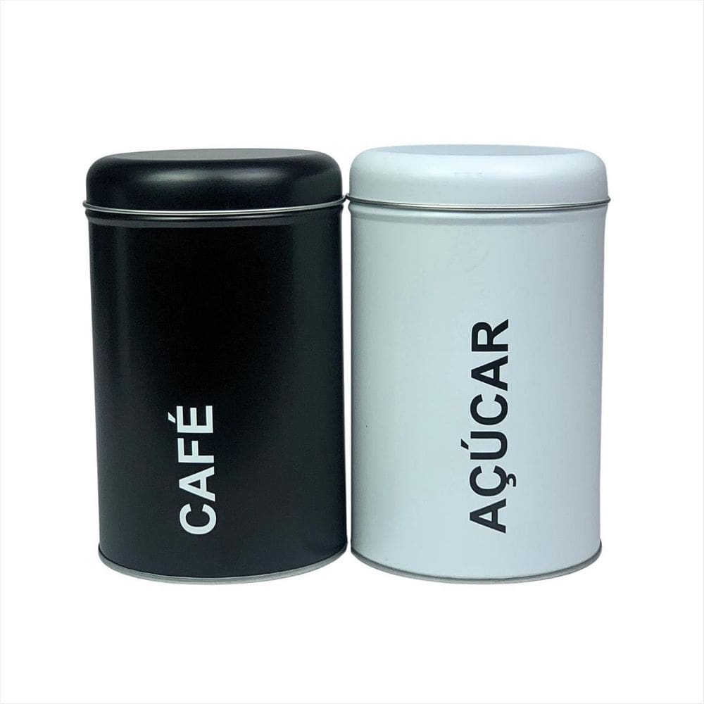 Potes Guarda Alimentos Metal Açucar Café Porta Mantimentos