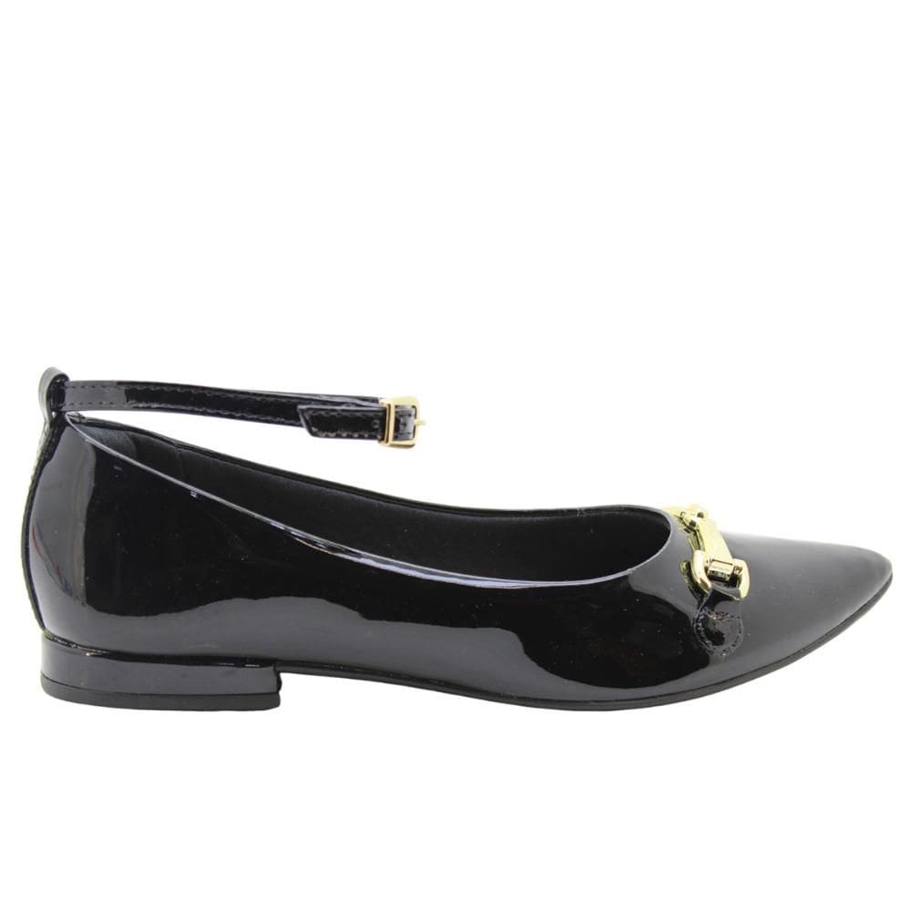 Sapatilha Sua Cia Bico Fino Tira Slim Verniz Feminina