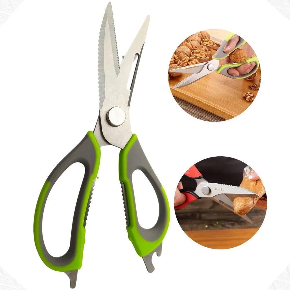 10X Tesoura De Cozinha Inox Aço Cortar Frango Peixe Multiuso