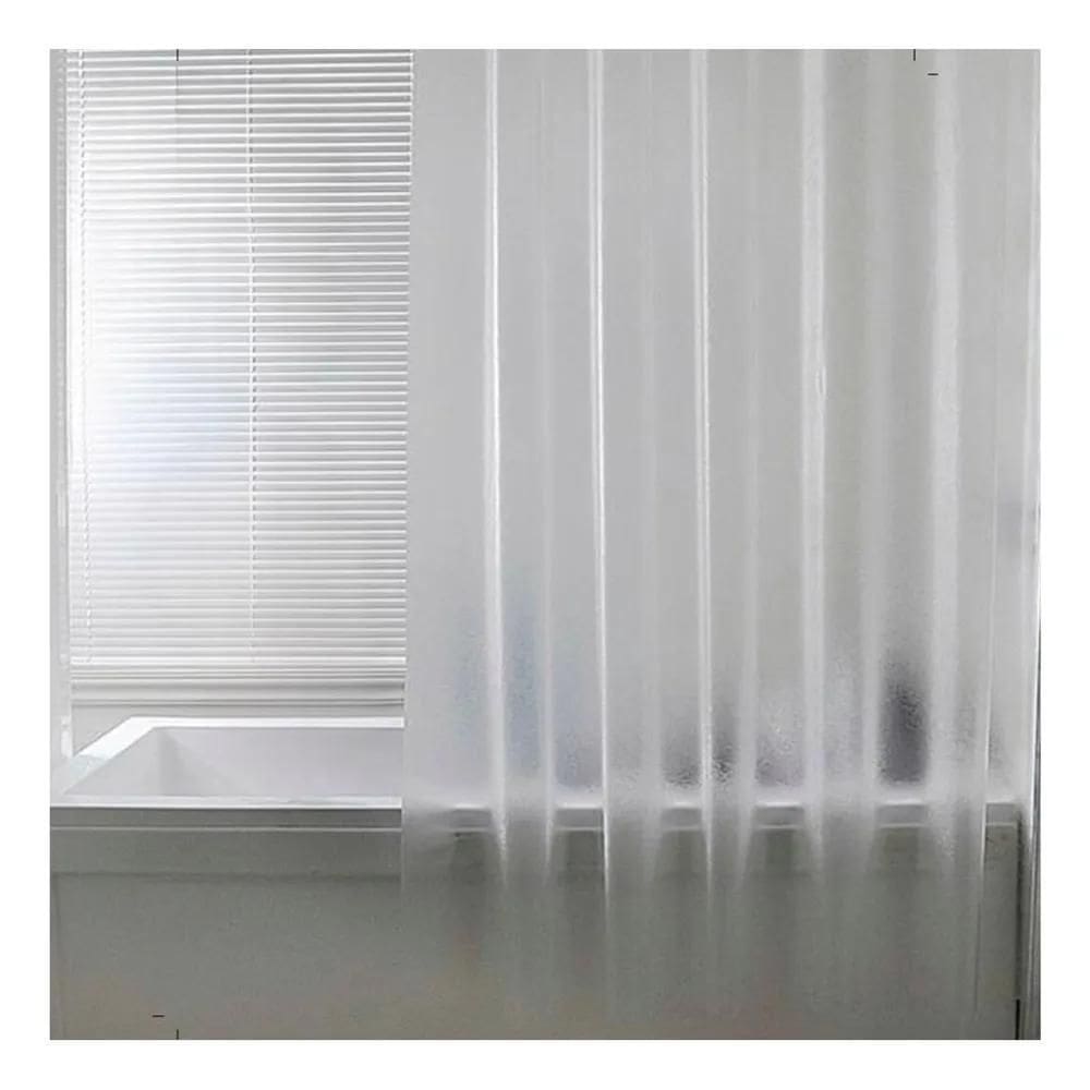 2X Cortina Box Banheiro Fosca Flexível Antimofo 1.40M 2,00