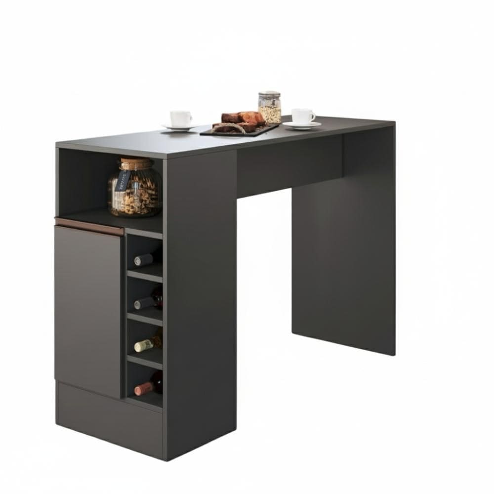 Bancada Balcão/Mesa de Cozinha Gourmet com Adega 1 Porta Cor Grafite - Arte Cas
