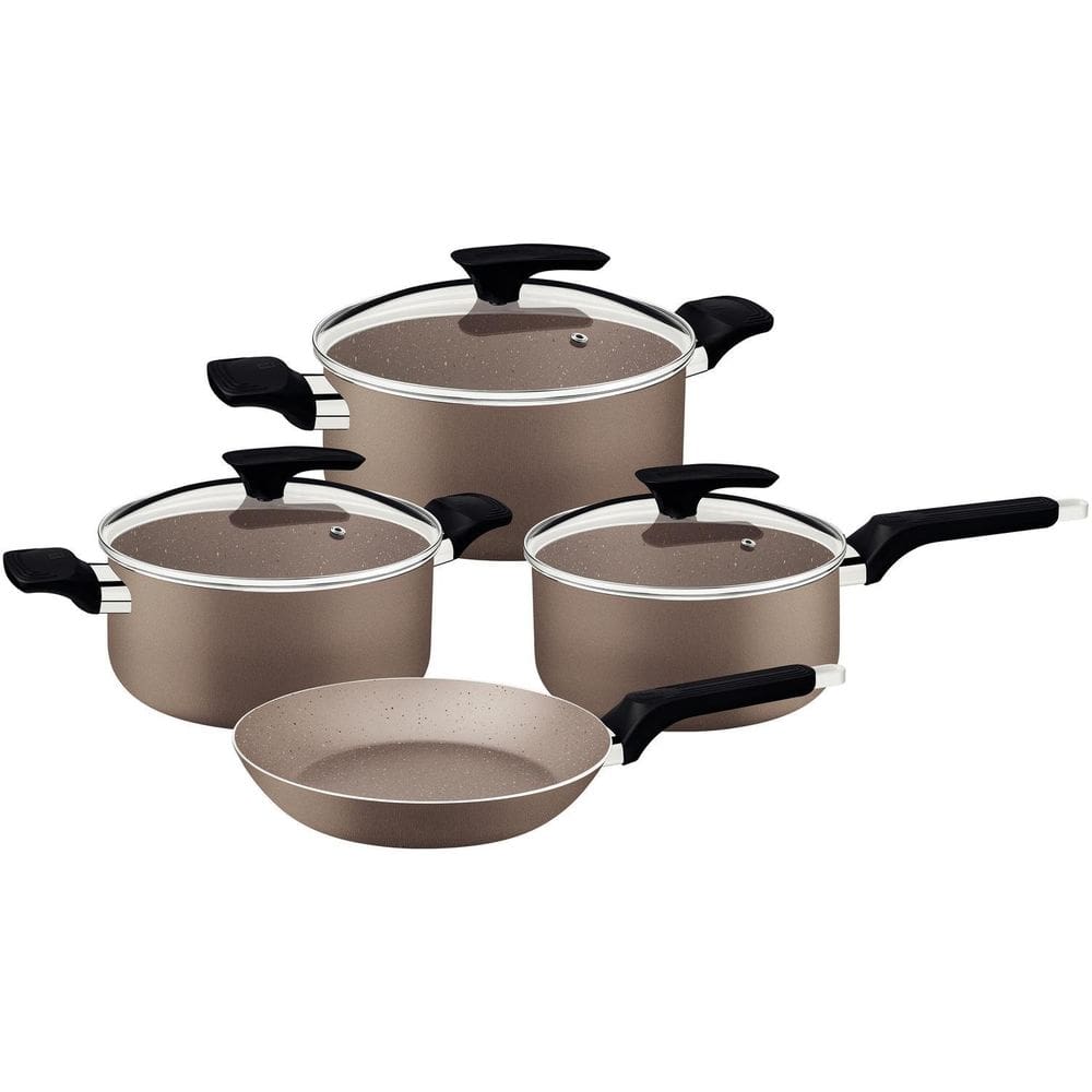 Jogo De Panelas Tramontina Alumínio Milazzo Amêndoas 4 Pç