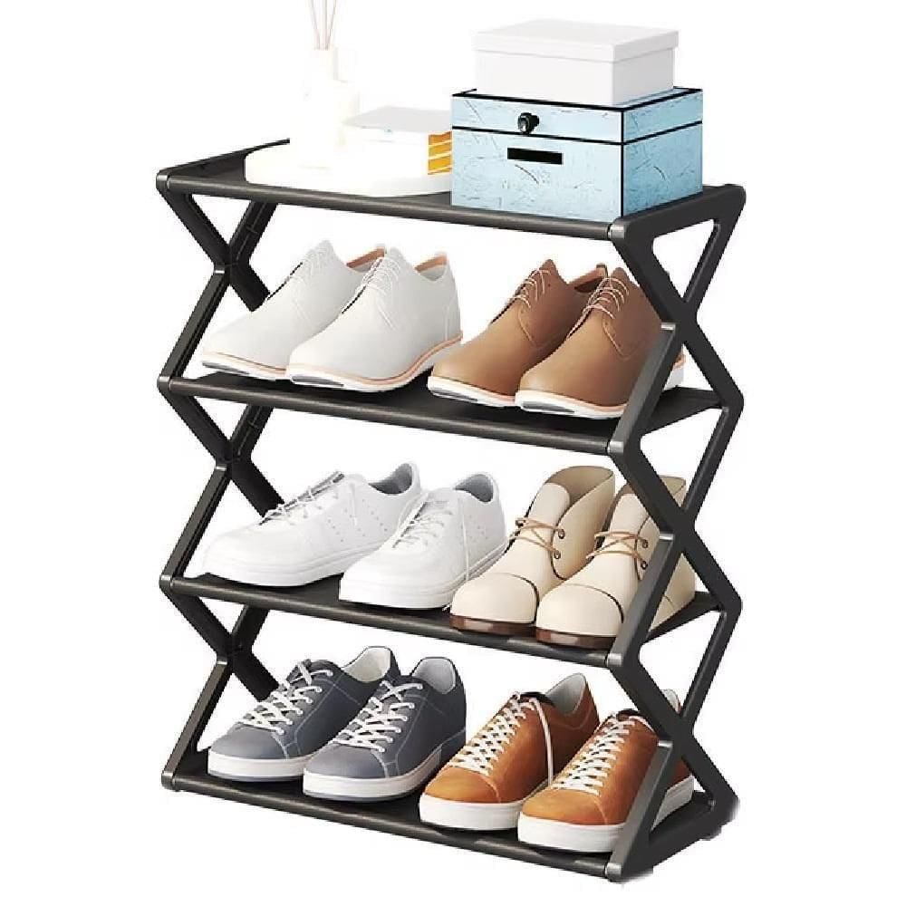 Sapateira Vintage Organizador Multiuso Estante 4 Prateleiras 8 Pares Sapatos Quarto Lavanderia Sala