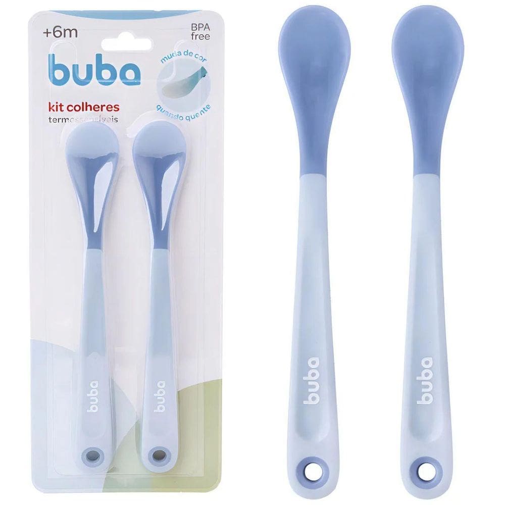 Kit Colheres Termossensíveis Azul 2 Unidades 21017 - Buba