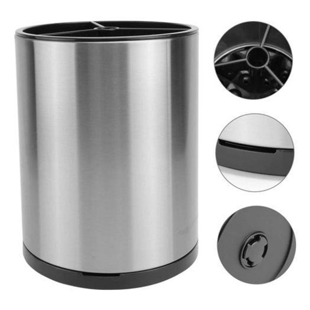 Suporte Porta Talher Aço Inox Escorredor Desmontável Redondo