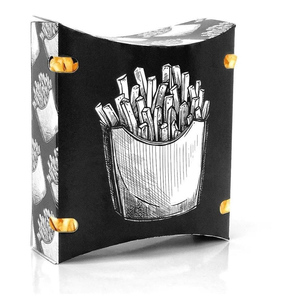 Embalagem Caixa Batata Frita Delivery - 100 Unid Preto