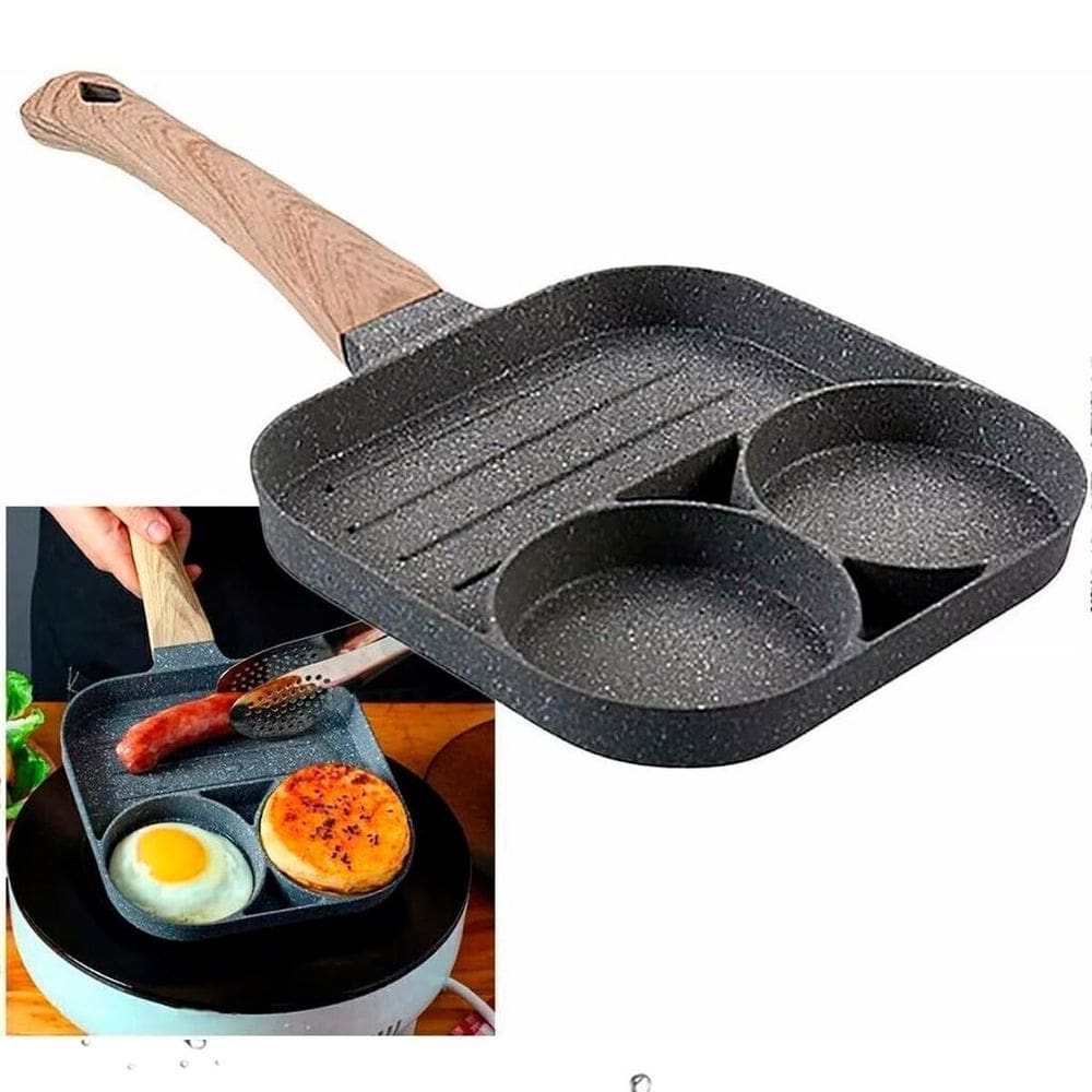 Frigideira Antia-Derente Ovos Omeletes Carnes 3Em1