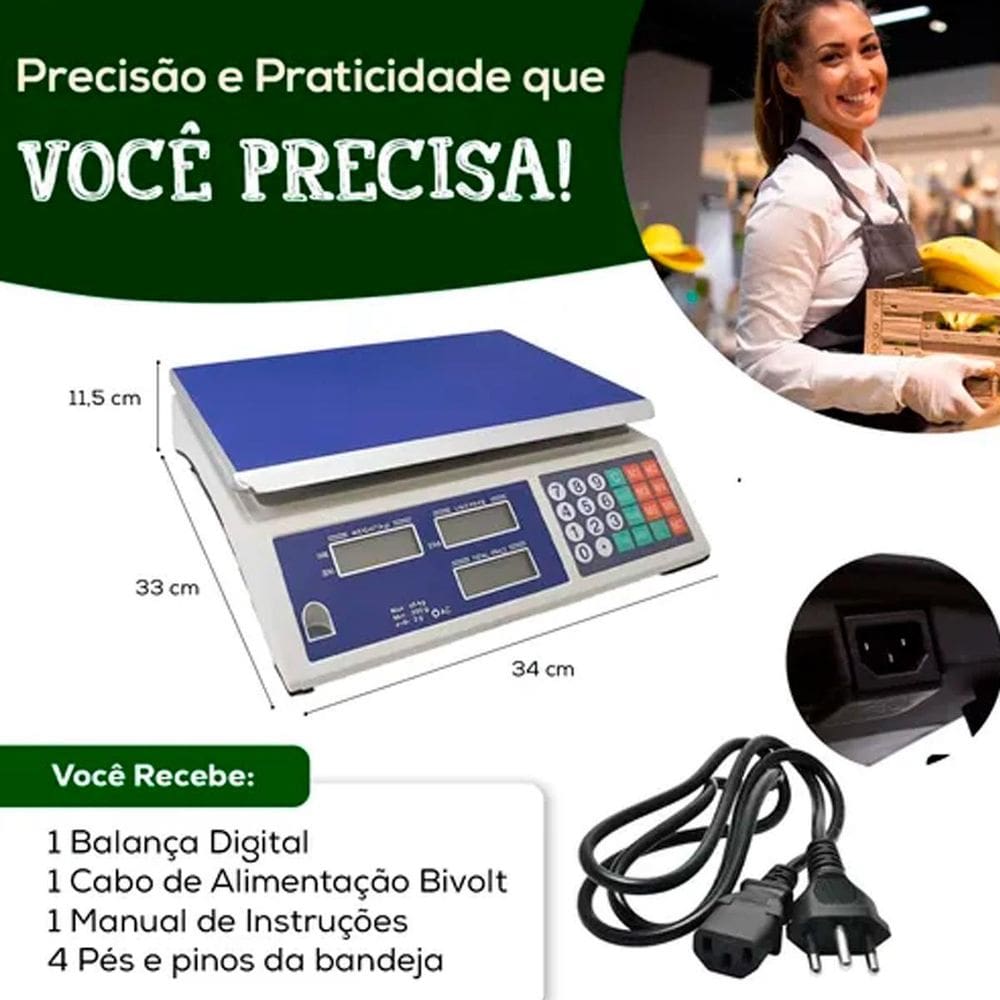 Balança Digital Para Cozinha E Mercado