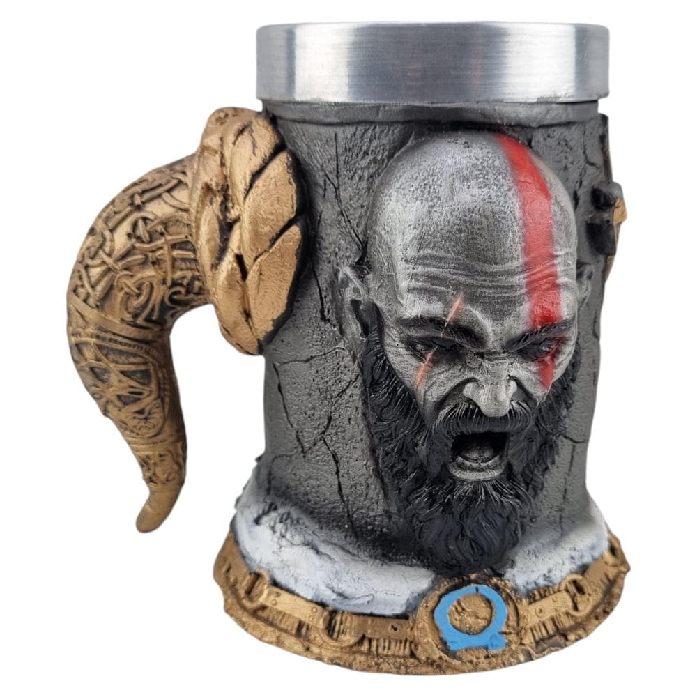 Caneca Inox 3D Kratos God Of War Ragnarok 500Ml Chopp