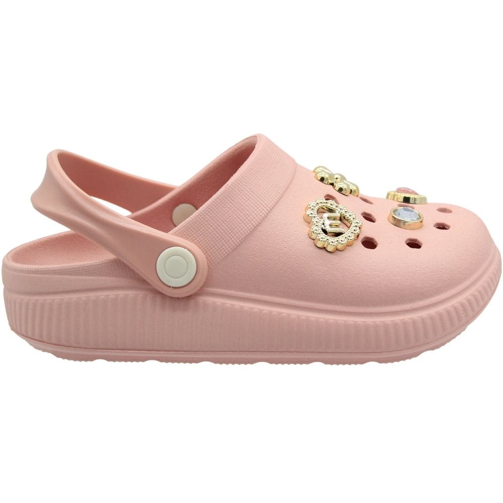 Clog Infantil Molekinha EVA Enfeites Removíveis Juvenil Menina