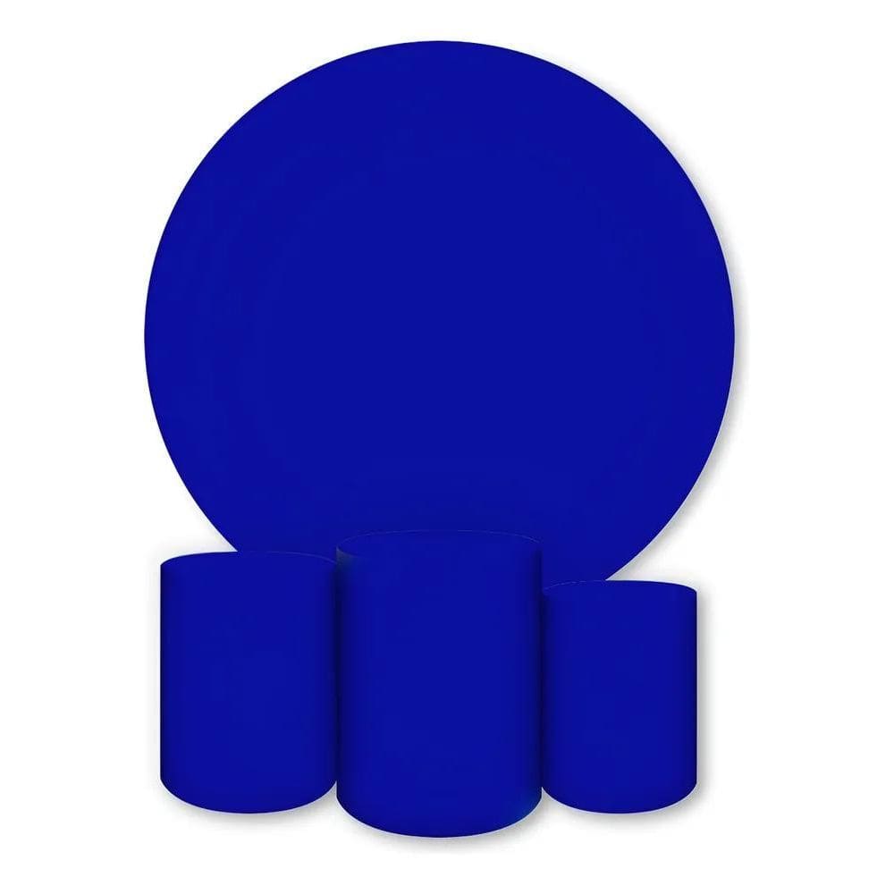 Painel Redondo E Capas De Cilindro Sub Azul-Marinho