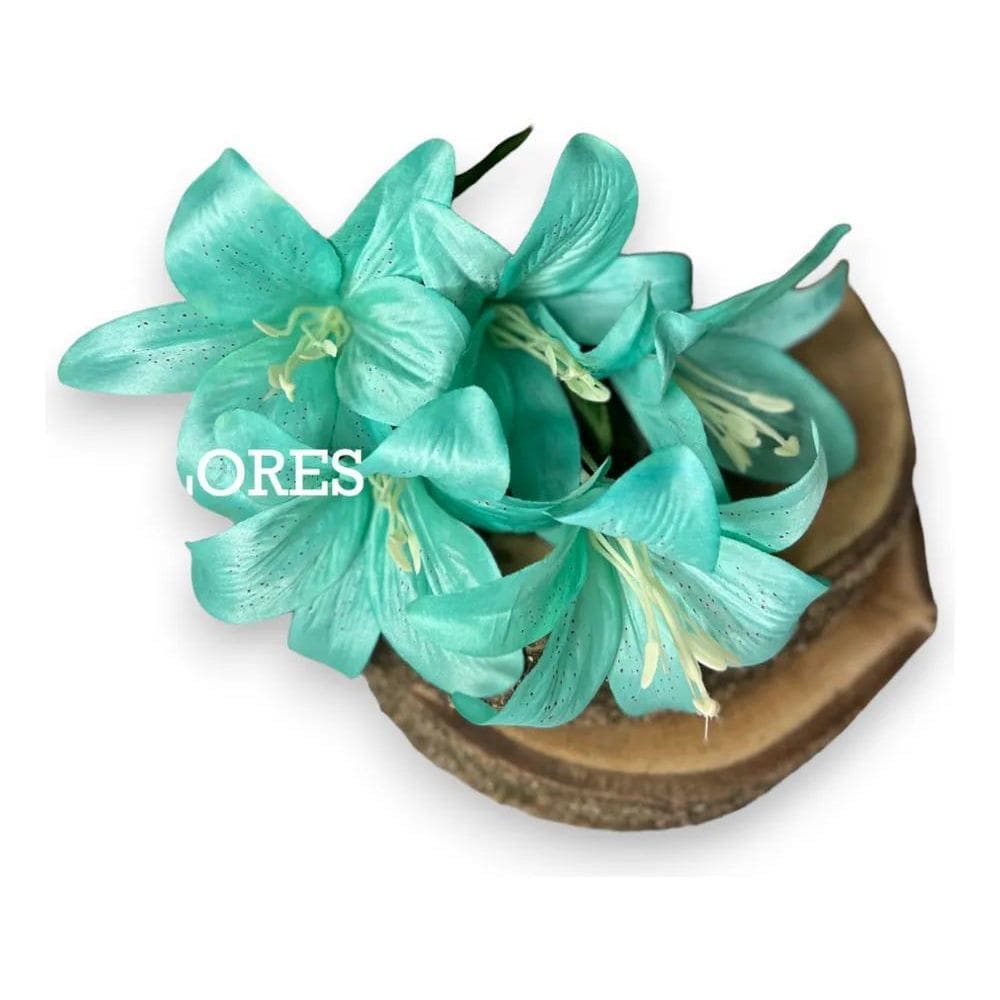 Kit De 5 Buquês Cores Novas De Lírio Artificial Verde Tiffa