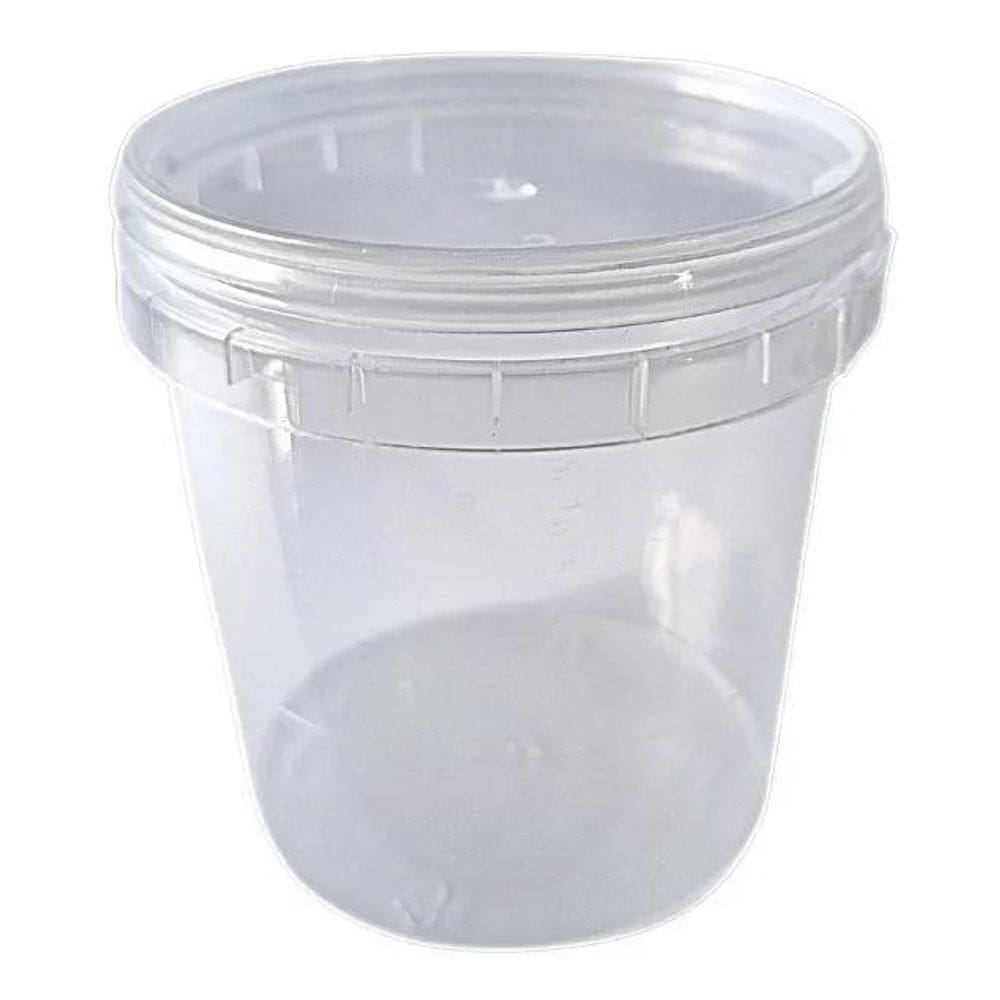 10X Pote Plástico Redondo Com Lacre 100 Unid Bolo Doce 220Ml
