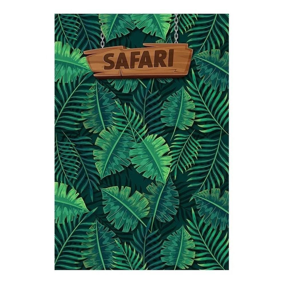 Painel Festa Retangular Vertical Casadinho Em Safári Folhag
