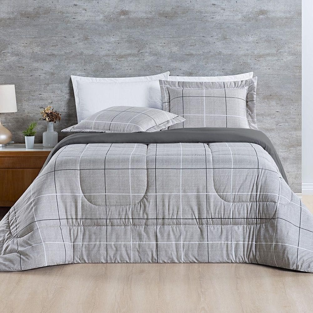 Kit Edredom Avere 200 Fios King 03 Peças 100% Poliéster - Dallas