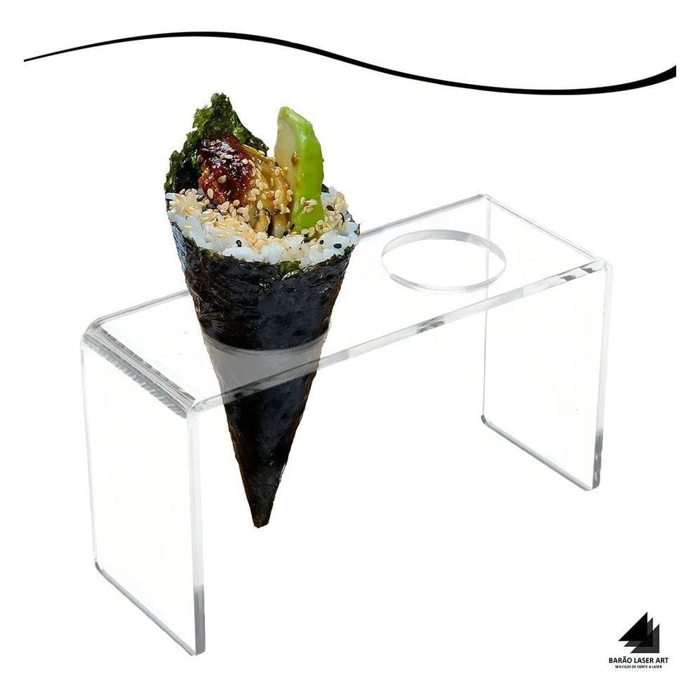 2X Suporte Pizza Cone Temaki Sorvete Doce Batatas Mesa 2 Fur